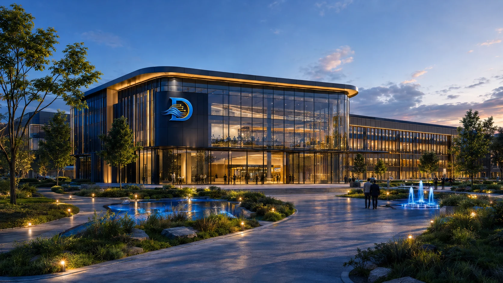 Illustrative research and visitor center of the Blue Danube AI & Research Campus
